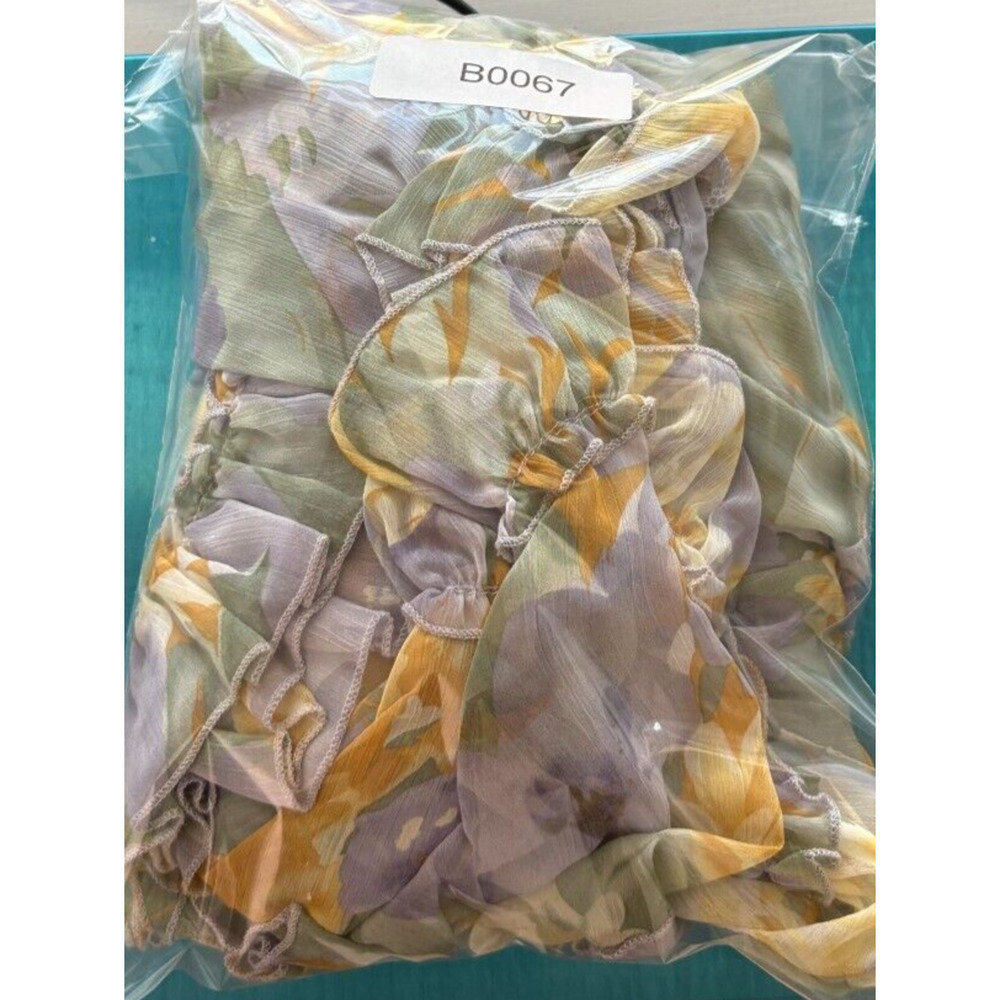 Saints + Secrets Yellow Purple Pastel Floral Ruffle Mini Dress Fairycore Sz S - Picture 14 of 14